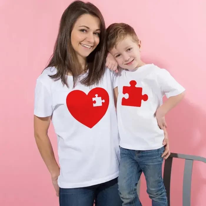 J'aime maman maman et moi tenue mère fille fils cadeau unisexe T-shirt famille correspondant T-shirt saint valentin mignon t-shirts