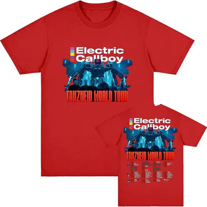Callboy électrique Tanzneid Tour du monde t-shirts unisexe Streetwear à manches courtes coton homme