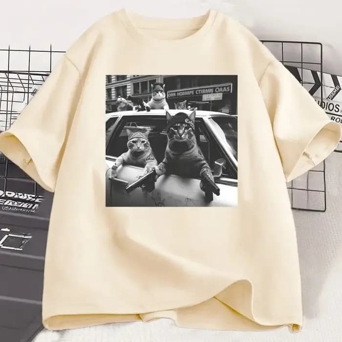 T-shirt Fun Cat Gang, t-shirt sarcastique pour hommes et femmes
