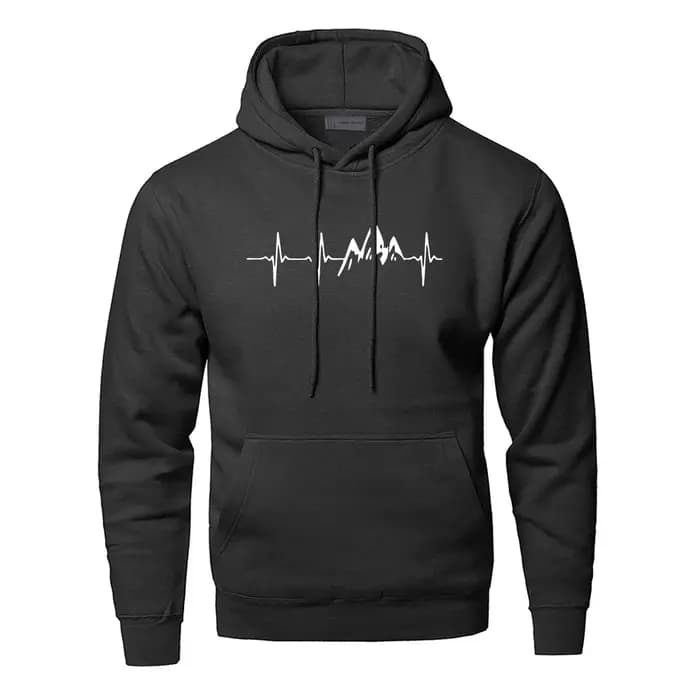 Montagne battement de coeur sweat à capuche hommes son rayon diagramme