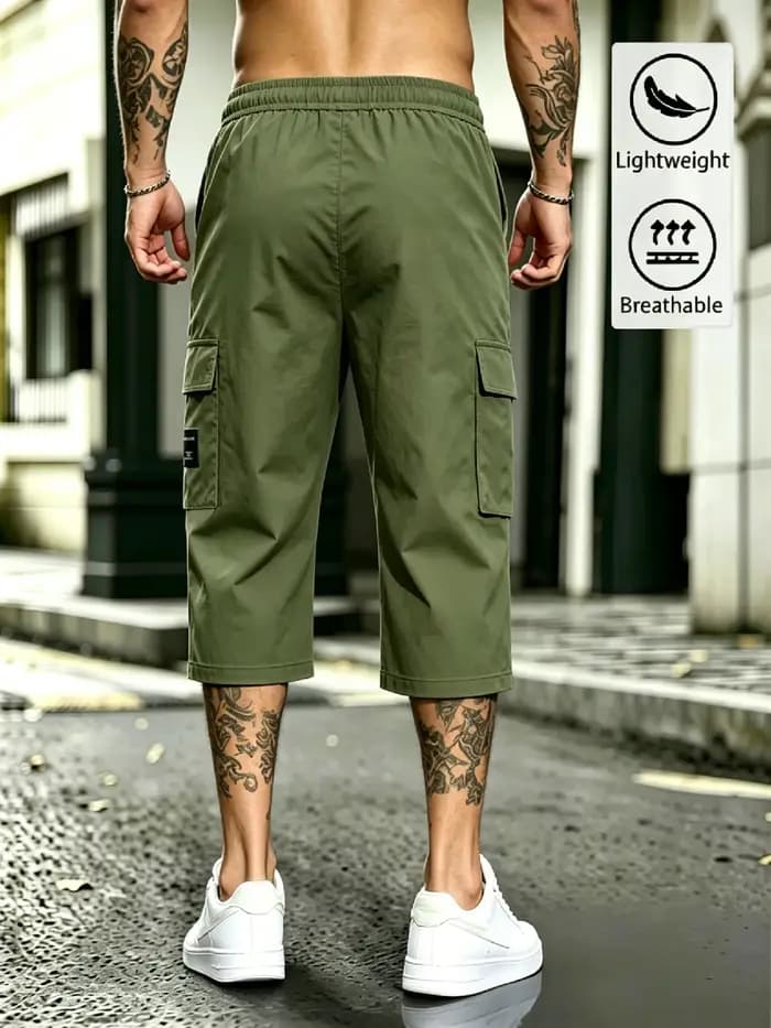Pantalon cargo capri streetwear pour homme