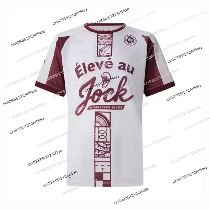 Maillot de rugby homme 2025/26 – Tenue d'entraînement sportive respirante à séchage rapide – T-shirt de sport domicile/extérieur B-Bordeaux-Begler