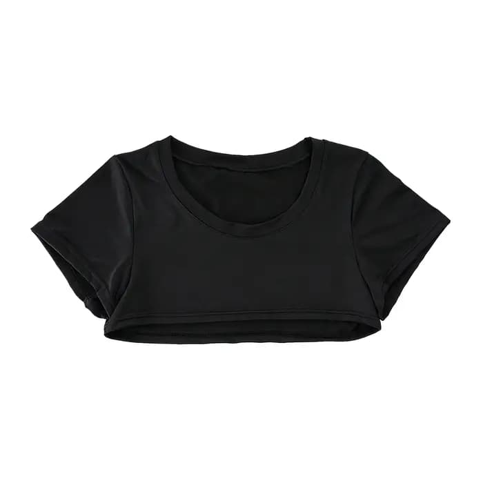 T-shirt court noir à manches courtes pour homme