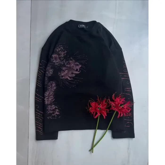 Waffle Tricot À Manches Longues T Shirt Imprimé Graphique Floral Casual Hommes Femmes Streetwear Vêtements De Mode Confortable Respirant Top