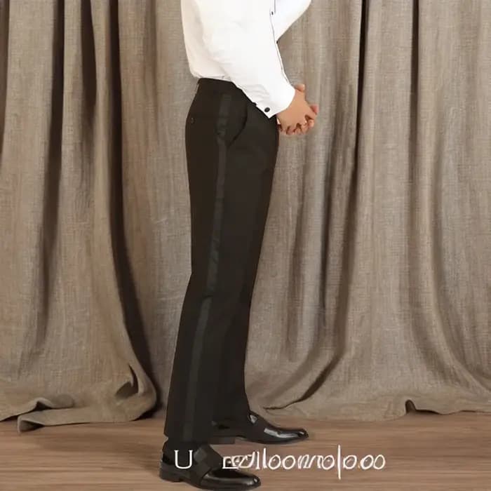 Pantalon noir pour hommes avec rayures latérales en Satin