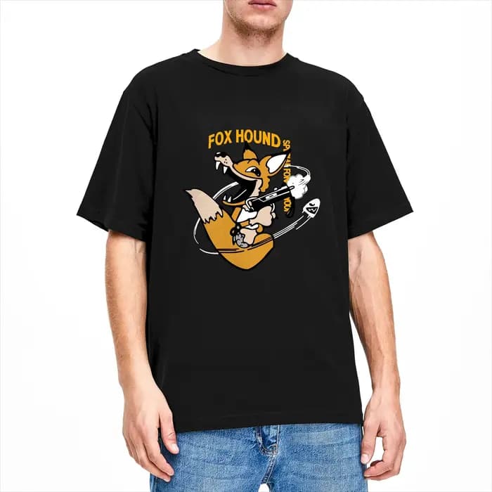 T-shirt en coton pour hommes, Metal Gear Solid Fox Hound Foxhound, décontracté, à manches courtes, col rond, graphique