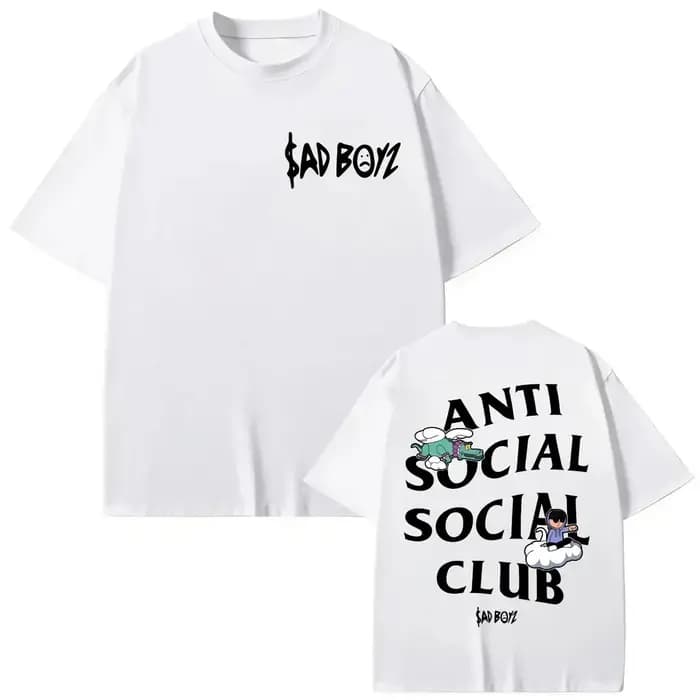 T-shirt imprimé double face Singer Junior H pour hommes et femmes