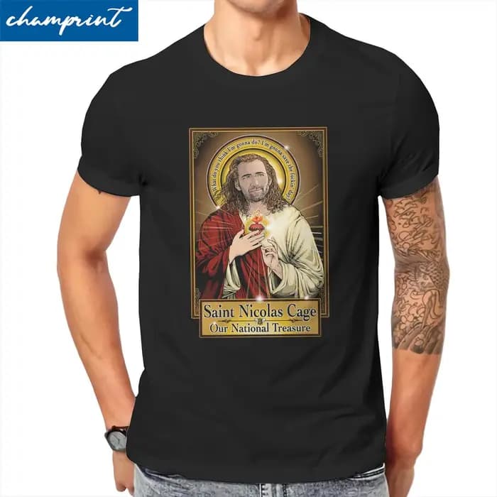 T-shirt à col rond à manches courtes pour hommes, Saint Nicolas Jos, Notre sagesse nationale, Vêtements en coton, Mode, Cadeau d'urgence
