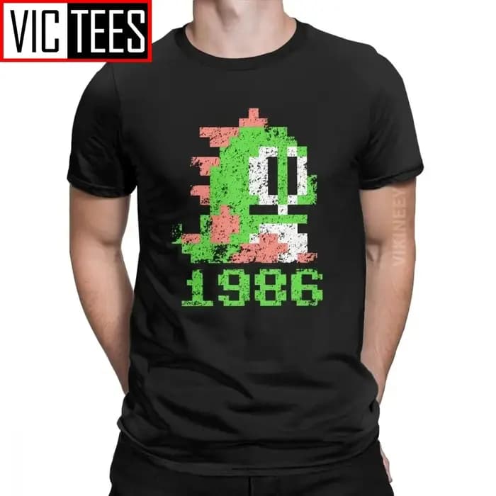 T-shirt Bubble Bobble pour Homme, 1986 Coton, Jeu Vidéo Japonais, Mignon, Kawaii Gamer Respzed, 100