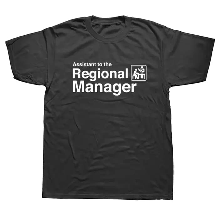 Assistant drôle au gestionnaire régional bureau t-shirts graphique Streetwear à manches courtes col rond Harajuku T-shirt hommes