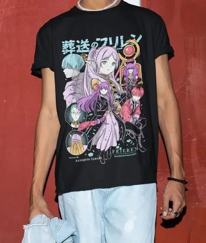 Frieren T-Shirt au-delà du fin du voyage fougère Stark fille Anime cadeaux chemise toutes tailles