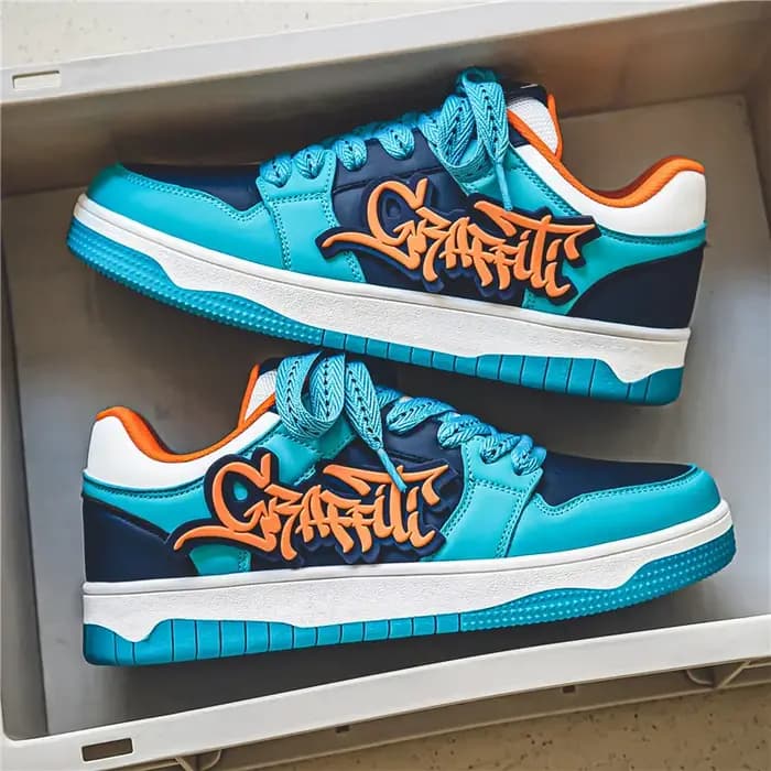 Mode bleu Designer Skateboard chaussures hommes Streetwear Hip hop baskets
