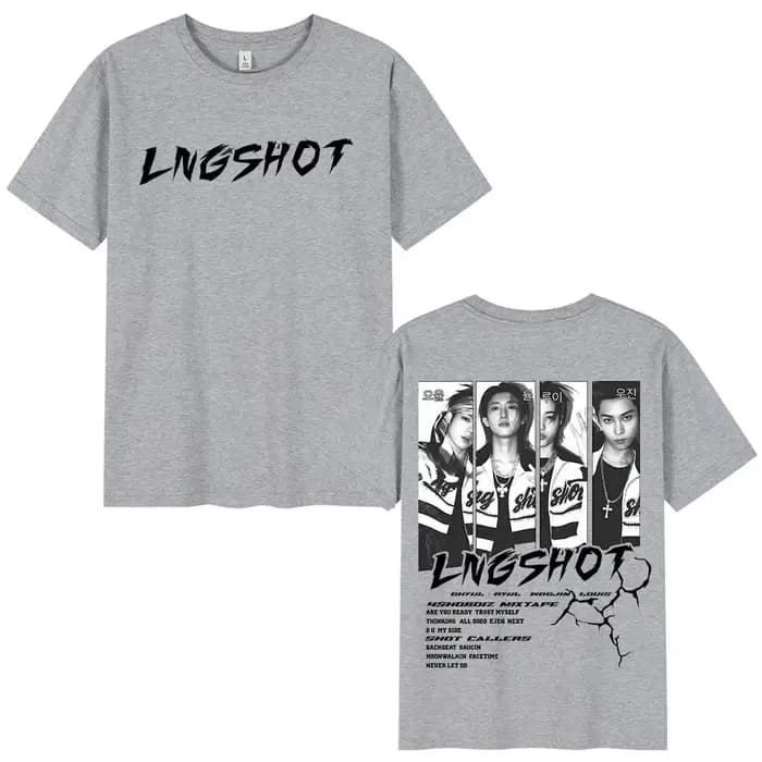 T-shirt coréen Kpop Lngshot OHYUL RYUL WOOJIN LOUIS pour hommes et femmes