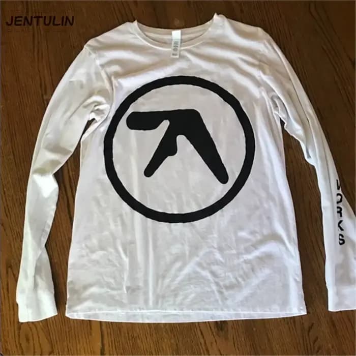Harajuku Streetwear vêtements pour hommes Rock Aphex t-shirt graphique double surdimensionné Hip Hop Goth coréen hauts à manches longues t-shirts en coton Y2k
