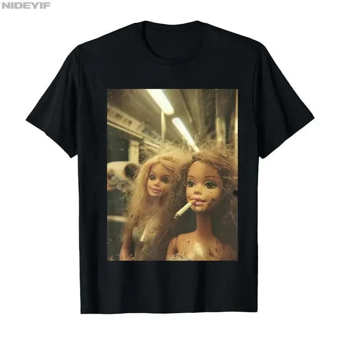 T-shirt drôle avec visage de poupée dégoûtant pour hommes et femmes