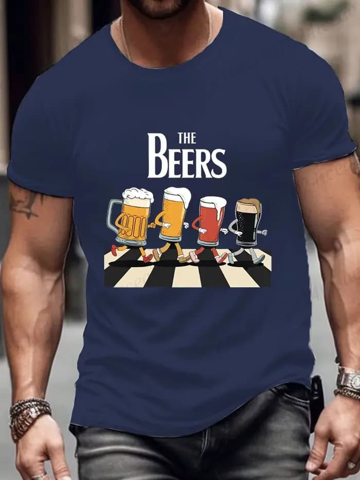 T-shirt à manches courtes pour hommes amoureux de la bière t-shirts mode haut d'été décontracté