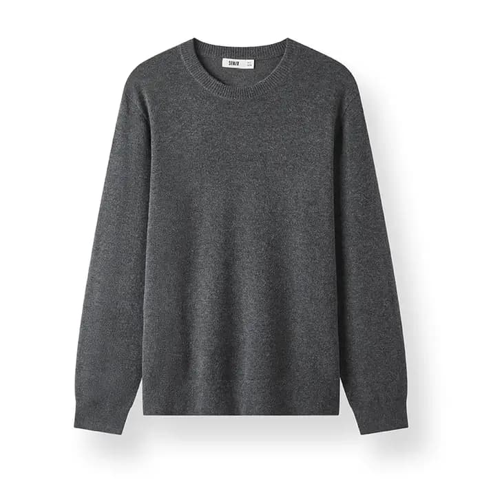 Semir tricoté pull hommes hiver cachemire mélange chaleur-générant antibactérien 2025 nouveau basique col rond noir couc