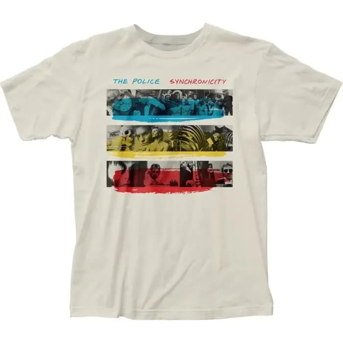 T-shirt pour hommes The Police Synchrocity, t-shirt classique de groupe de musique, nouveau, naturel