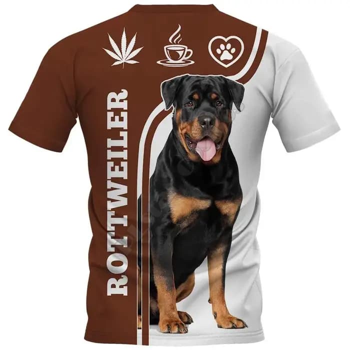 Rottweiler 3D imprimé T-shirts femmes pour hommes été