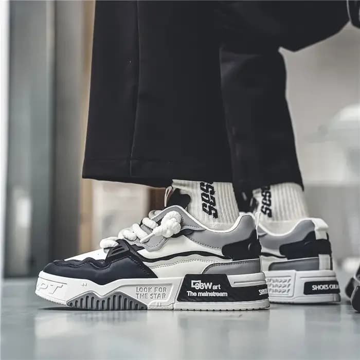 Chaussures de skate tendance pour hommes, baskets confortables et antidérapantes à lacets décontract