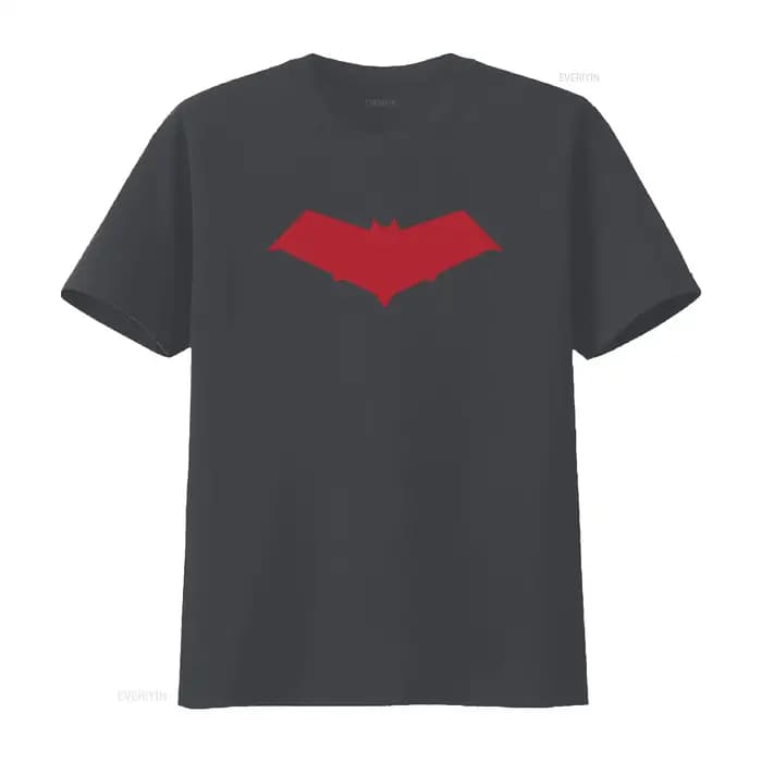 T-shirt unisexe Red Hood Symbol Jason Todd noir vintage délavé pour homme