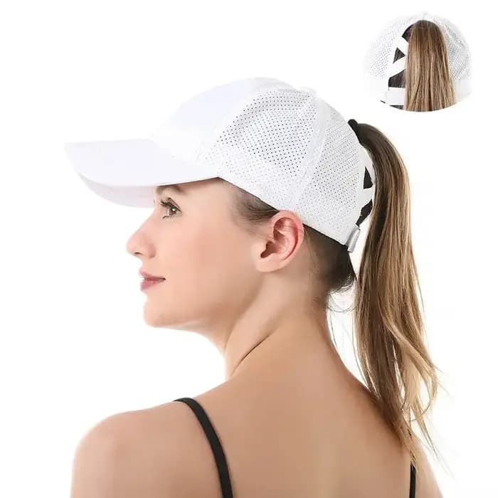 Casquettes de baseball à queue de cheval à séchage rapide pour femmes, Snapback chignon désordonné c