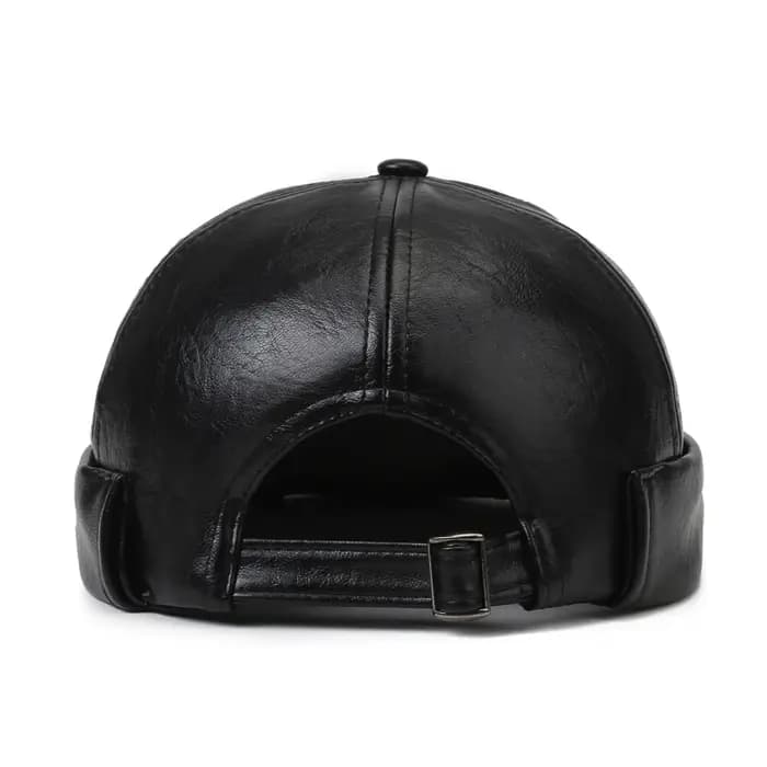Skullcap en cuir PU de couleur unie pour hommes