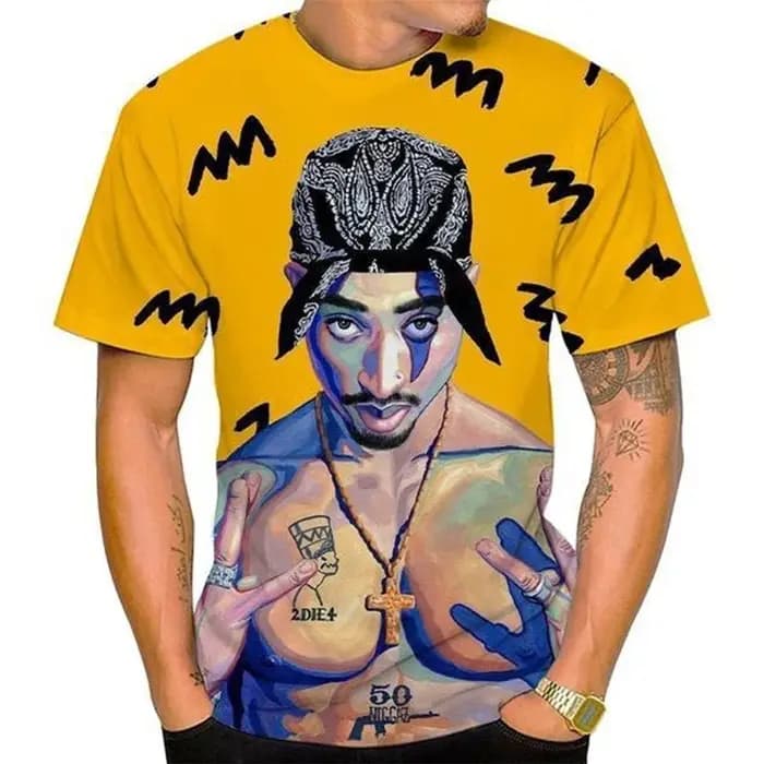 Nouvelles femmes hommes mode impression 3D Tupac Shakur 2Pac T-shirt personnalité décontractée Hip-hop Streetwear Cool