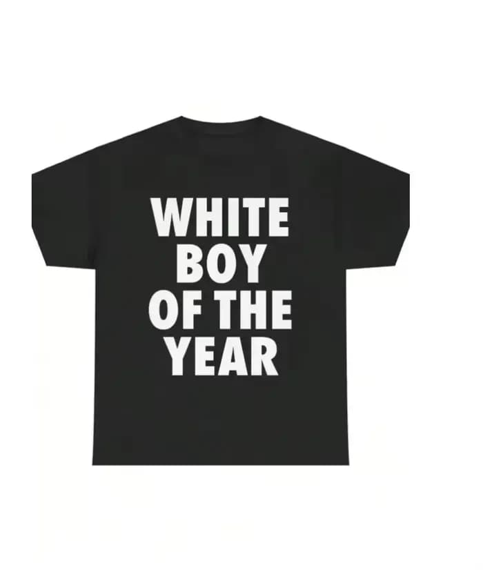 T-shirt blanc pour femme avec texte « Garçon de l'Année » 2026