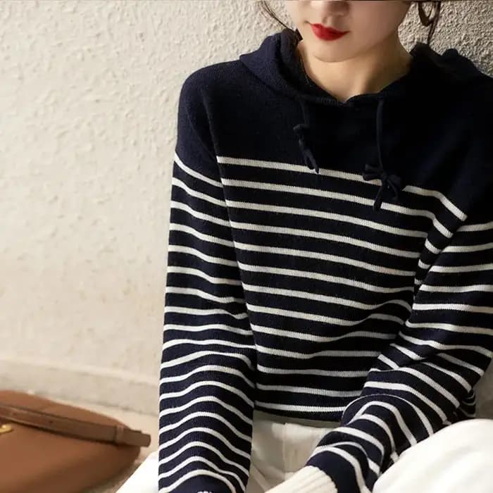 Sweat à capuche rayé pour femmes coton Designer 2025 tendance pas cher Emo haute qualité Y 2k Vintage pull femme hauts