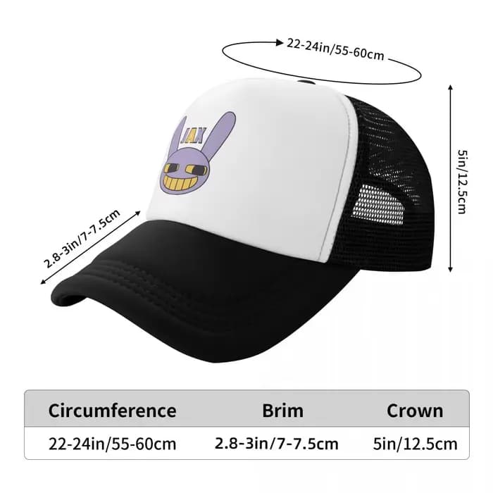 Casquette Jax With Name (The Amazing Digital Circus), casquette de baseball décontractée en maille, chapeau réglable, style hip hop, chapeaux de baseball unisexes d'été