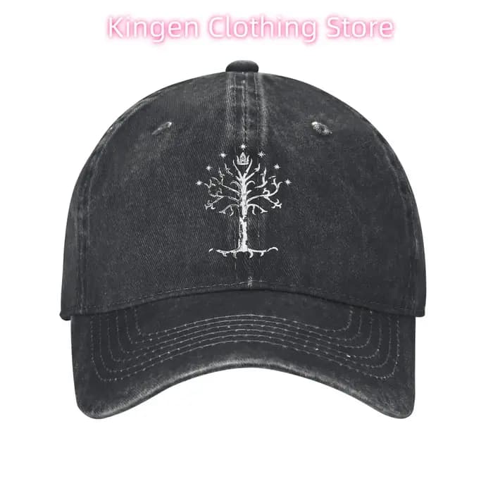 L-Lords Of The R-Rings Arbre de Gondor Casquettes de baseball de style unisexe Chapeaux en coton en détresse Casquette