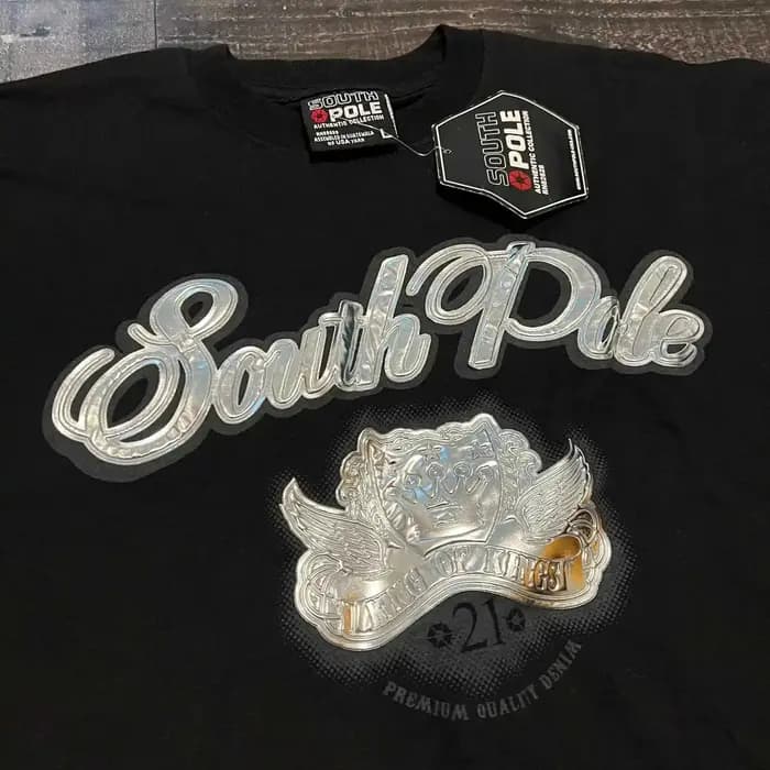 2000s SouthPole Street T-Shirt hommes rétro éclat en détresse Hip-Hop