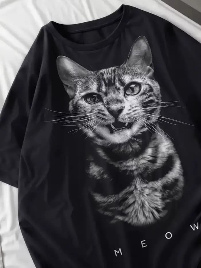Doberman T-Shirts femmes chien imprimé hauts été col rond surdimensionné
