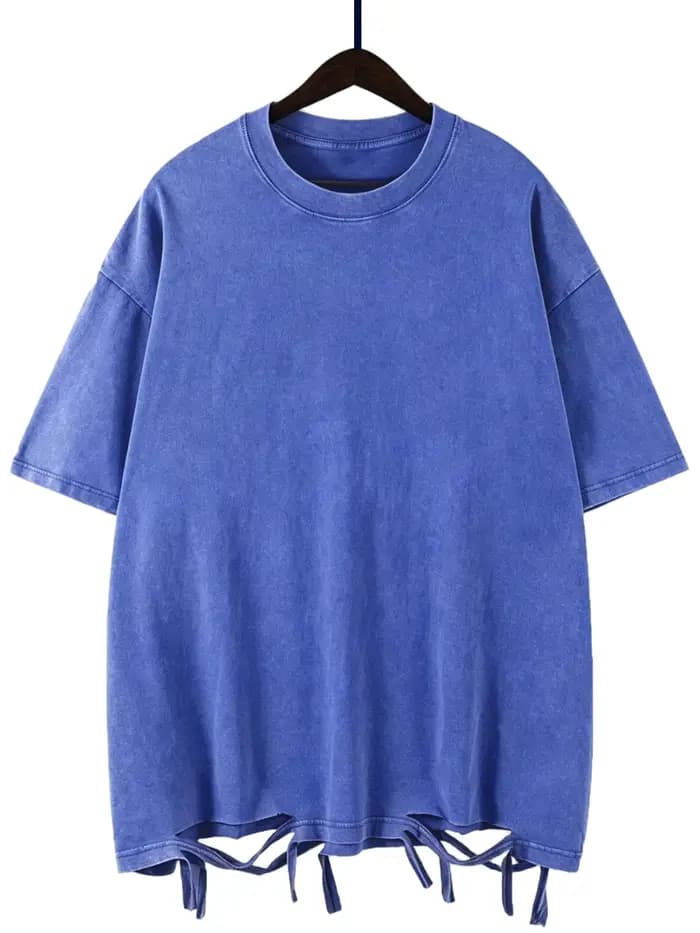 Mode couleur unie trous lavés T-Shirts femmes 100% coton à manches courtes rue Hip Hop t-shirt doux confortable vêtements