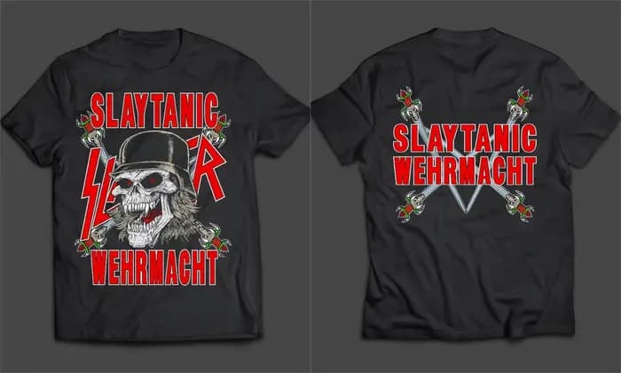 Slayer Slaytanic Wehrmacht T-shirt hommes femmes coton t-shirts à manches courtes marque T-shirt Vin