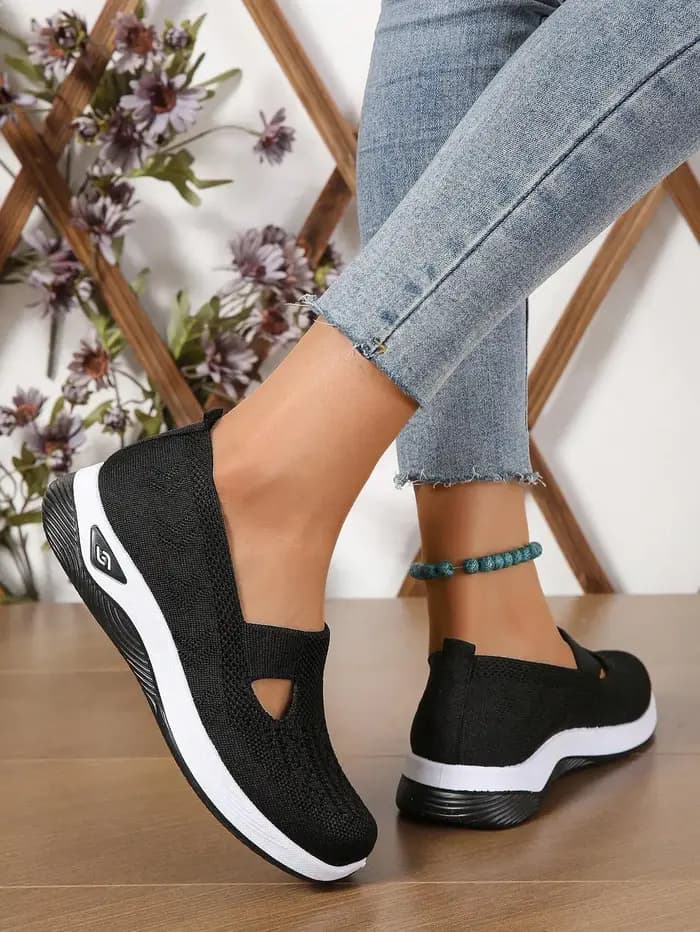 Chaussures pour femmes baskets respirantes de couleur unie