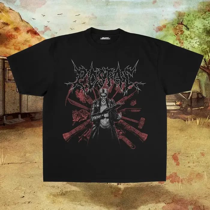T-shirt noir surdimensionné à col rond pour homme, motif graphique humoristique et actionnel Postal