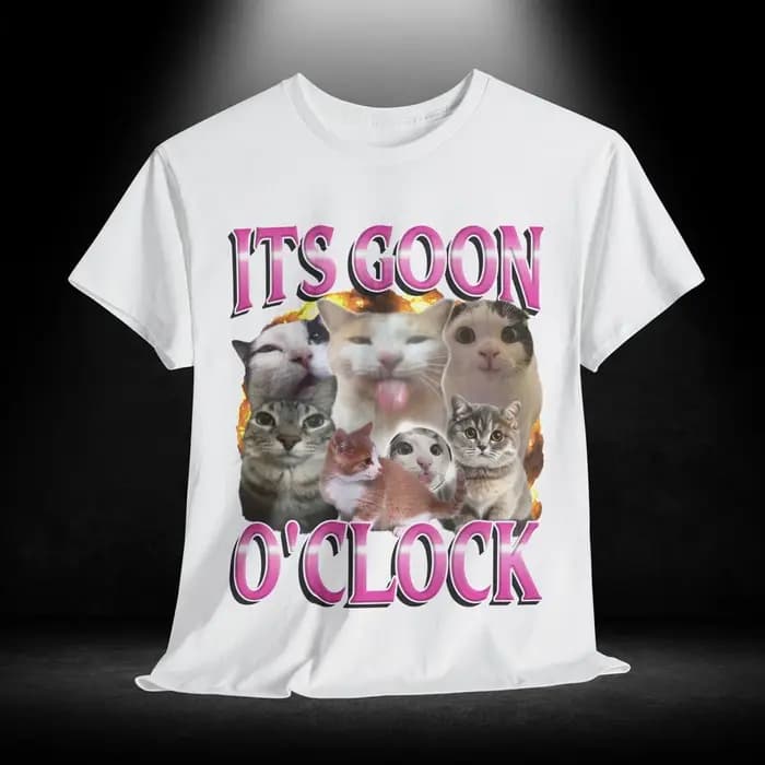 t's Goon O'Clock Cat Shirt, Chemise de chat drôle, Chemise de chat ferrique, Chemise Gen Z, Chemise