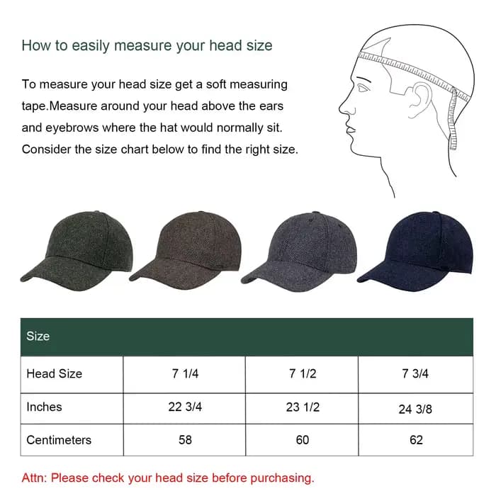 Botvela – casquette de Baseball en Tweed à chevrons pour hommes