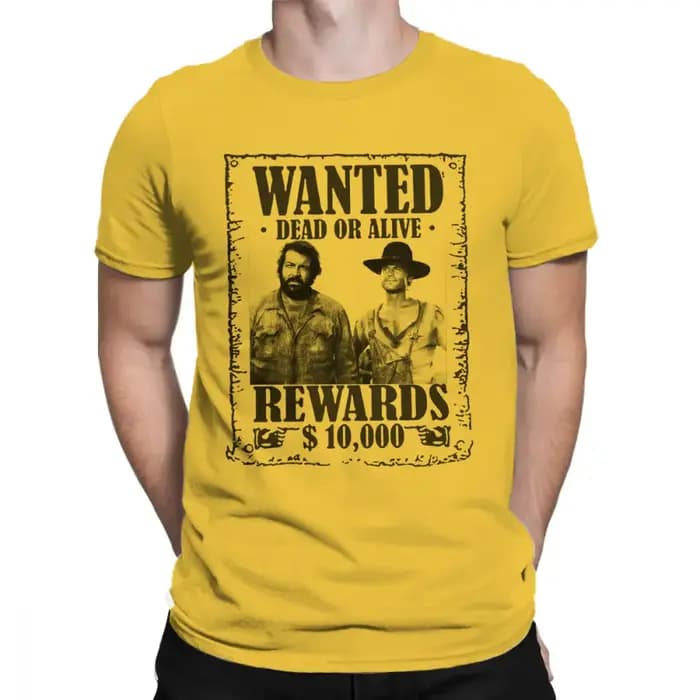T-shirt pour hommes Bud Spencer Terence Hill Wanted Lo Chimavano