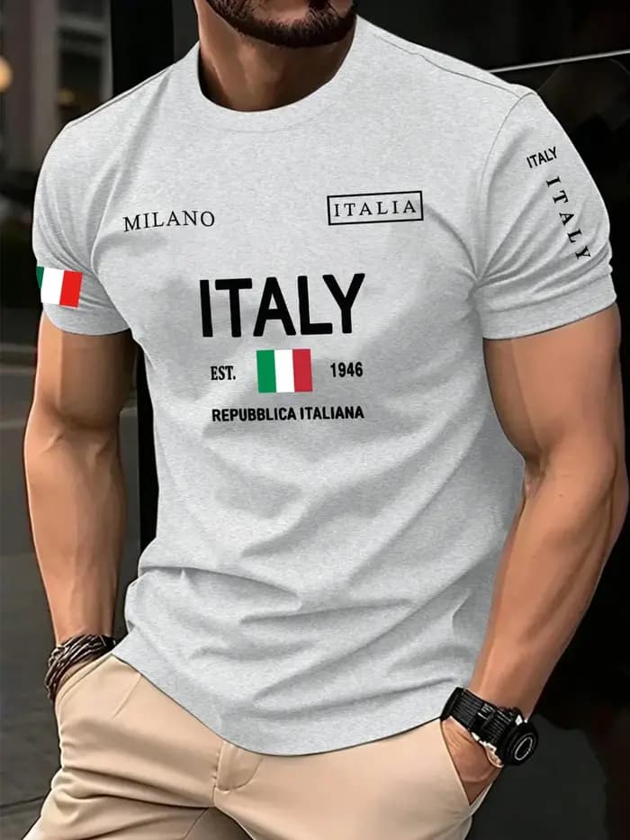 MAILANO ITALIE EST. T-shirt en coton pur pour hommes et femmes