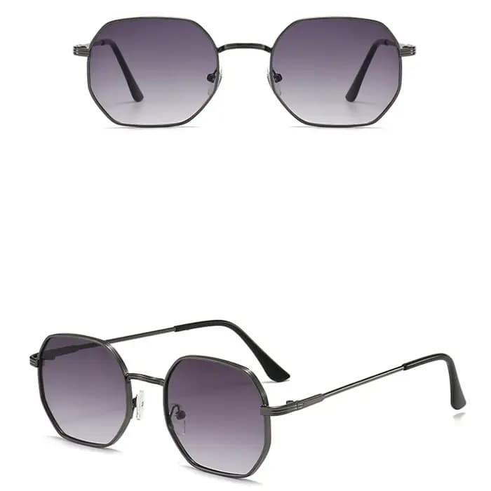 Lunettes de soleil carrées à monture métallique rétro pour hommes