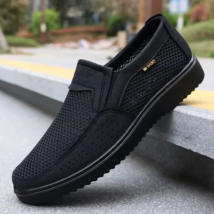 Chaussures décontractées à enfiler respirantes pour hommes – Baskets de marche basses légères pour l'extérieur