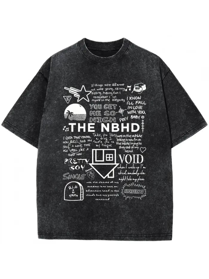 T-shirt imprimé avec motif de groupe NBHD