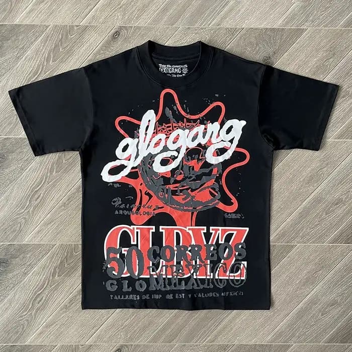 T-shirt à manches courtes en coton pour hommes et femmes, T-shirt de dessin animé, Glo Gang Boyz