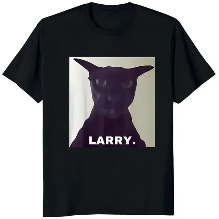 Evil Larry chat imprimé T-shirt hommes femmes Anime amant drôle décontracté ample Harajuku à manches courtes été col
