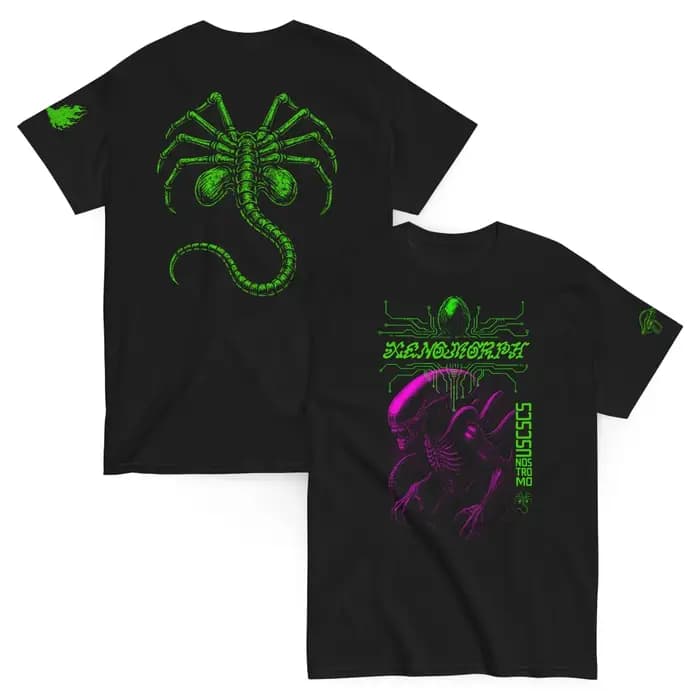 Xenomorph horreur chemise biomécanique Alien gothique science-fiction film t-shirt à manches courtes vêtements