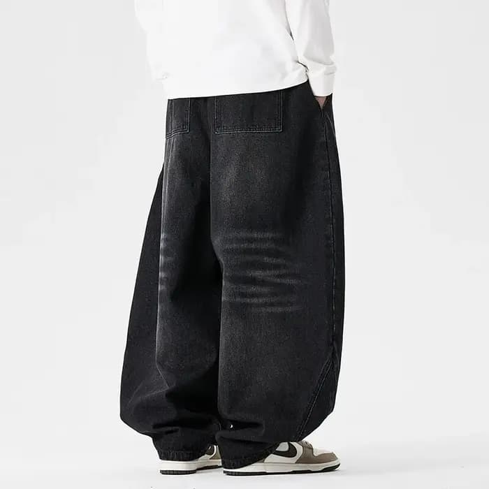 Denim pantalon à jambes larges hommes mode pantalons décontractés lâche Hip Hop lanterne pantalon St