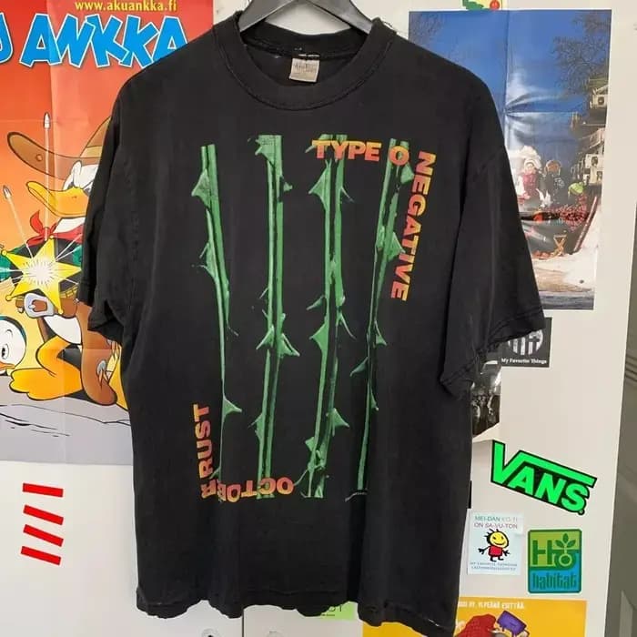 Type O bande négative Style basique noir à manches courtes unisexe t-shirt